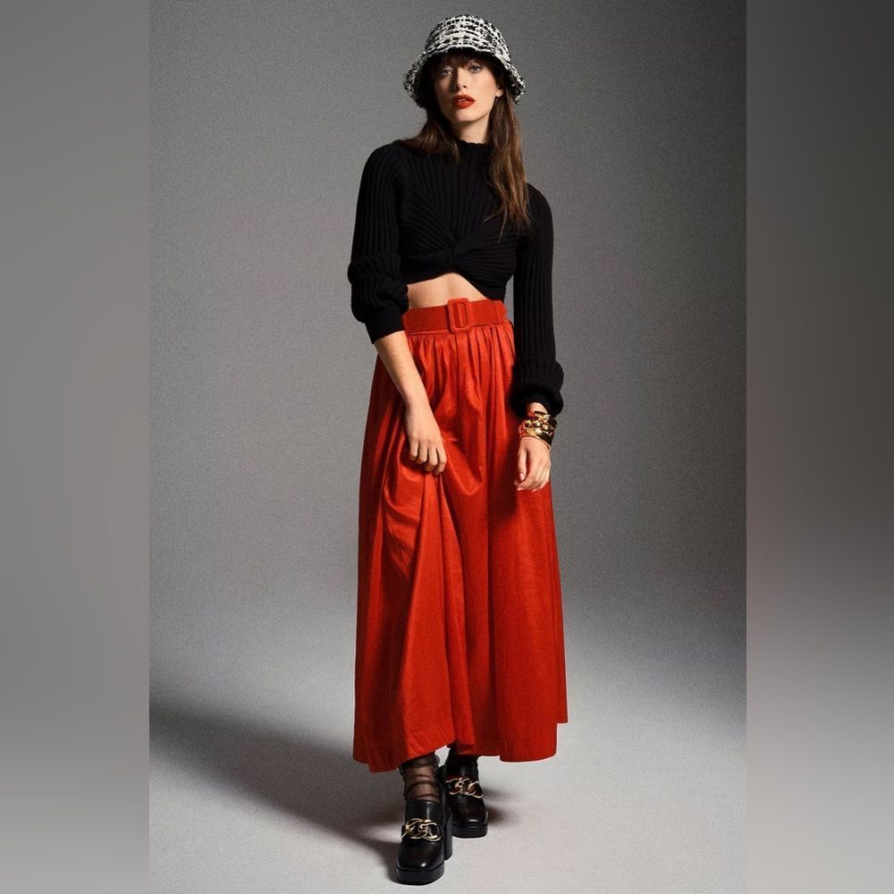 Anthropologie Maeve Belted Maxi Skirt Size 8 - Picture 1 of 8